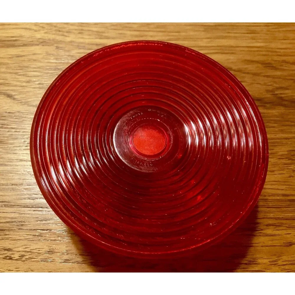 Red Vintage Fosta Candle Holders. Clear Plastic, Used.  For Christmas, Valentine
